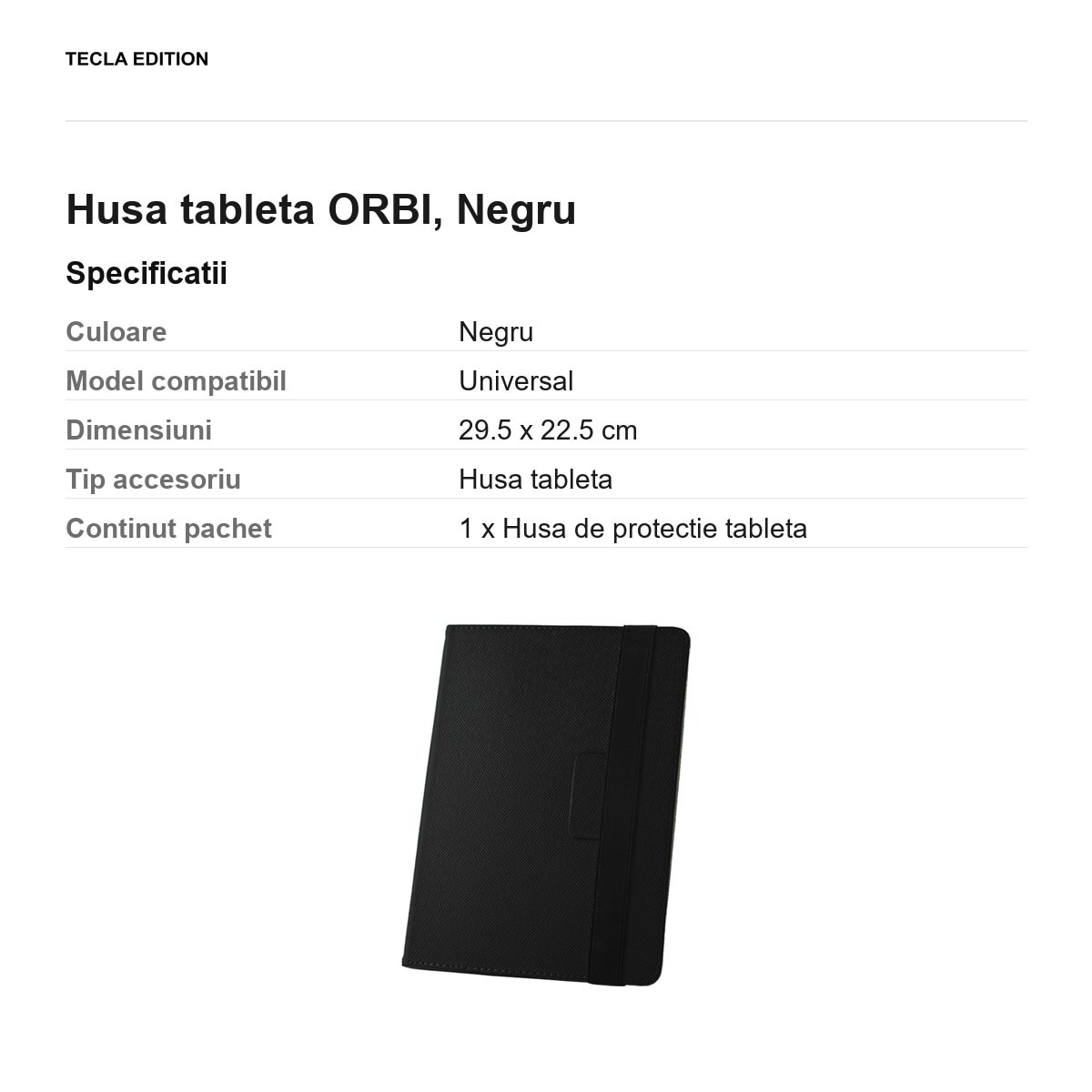 Husa tableta ORBI, Negru