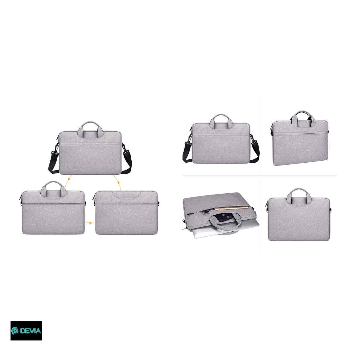 Geanta laptop Devia Justyle 13.3", Gri