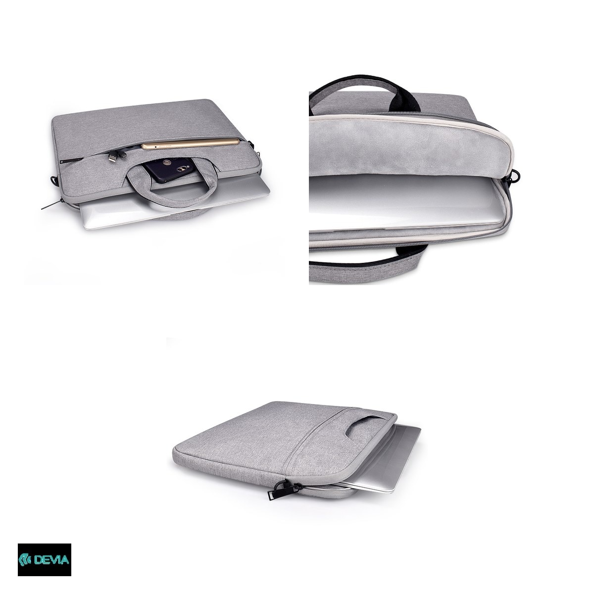 Geanta laptop Devia Justyle 13.3", Gri