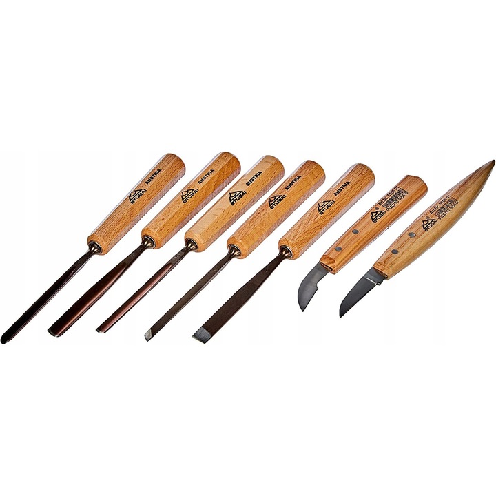 Set 7 Dalti Profesionale pentru Lemn Stubai - Sculptura si Snikerserie