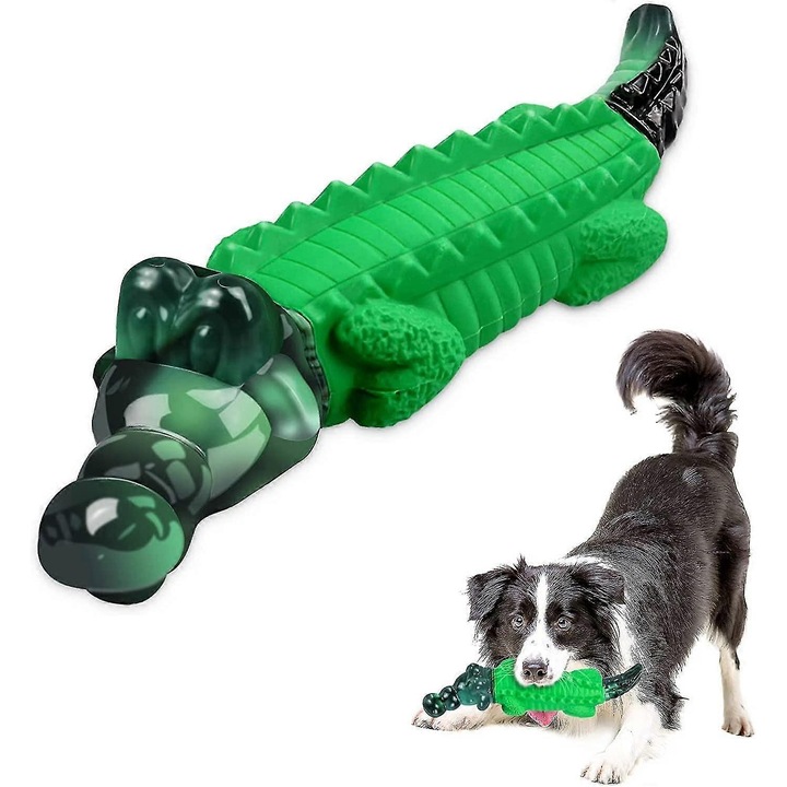Játék kutyáknak, FU-K027620260817-3207 modell, tartós gumiból, rágásra alkalmas textúrákkal, zöld