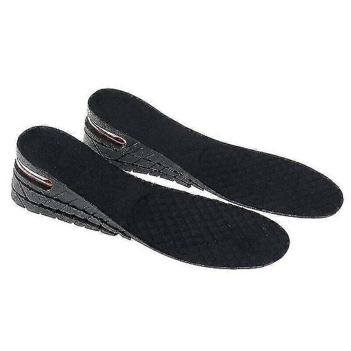 Magasító talpbetétek cipőkhöz, 100% gumi, kivehető rétegekkel (3/5/7/9 cm), fekete, univerzális vágható méret
