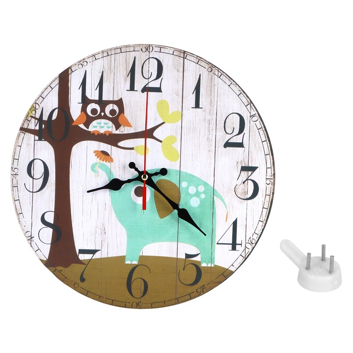 Carmdering EMAGFP-BSTY00074883-A falióra, retro állatos design, csendes kvarc szerkezet, többszínű, 30 cm