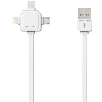 Cablu Date POWER CUBE Micro USB, Lightning Si Type-C 1.5M 9003WT/USBC15 Alb