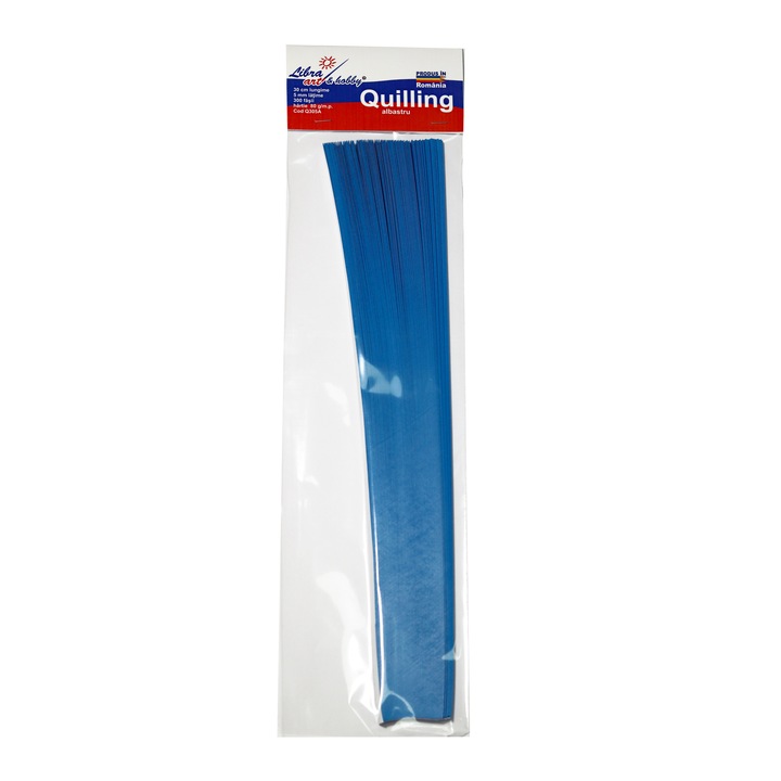 Hartie quilling albastra 30 cm lungime 5 mm latime 300 fasii 80 grame