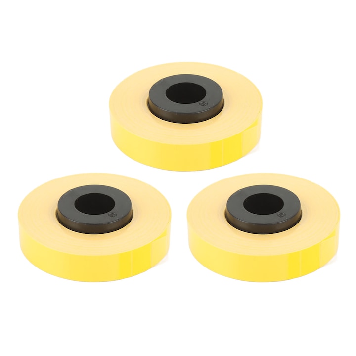 Címkeszalag címkenyomtatóhoz carmdering EMAGFP-BSTY00600427-A246, szakadásálló PET, 9 mm x 8 m, sárga, 3 tekercses készlet