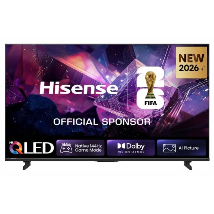 Телевизор Hisense 50" E7S Pro, 4K Ultra HD 3840x2160, QLED, Quantum Dot, 144Hz, HDR 10+ adaptive, HLG, Dolby Vision, DTS Virtual X, Smart TV, WiFi 5GHz, WiFi Direct, BT, Anyview Cast, 4xHDMI, 2xUSB, LAN, CI+, DVB-T2/C/S2, Black 50E7S_PRO
