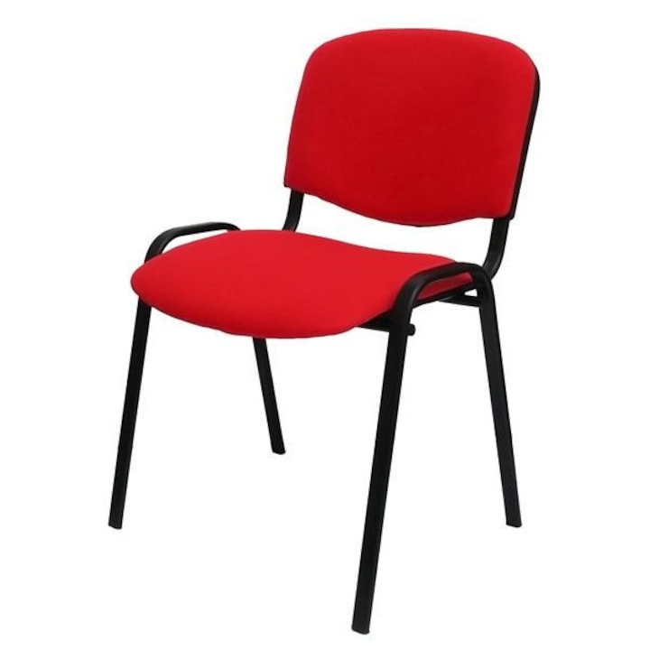 Sdgroup Alesia látogatói szék, szövet kárpitozással, egymásra rakható, piros