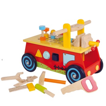 Masinuta si banc de lucru lemn 2 in 1 Masinuta si banc de lucru lemn 2 in 1