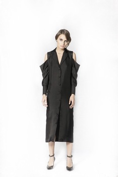 Rochie OMRA, M28 , neagra, matase naturala, Marimea S Rochie OMRA, M28 , neagra, matase naturala, Marimea S