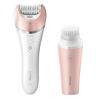 Epilator Philips Satinelle Advanced BRE630/00, Alb/Roz Epilator Philips Satinelle Advanced BRE630/00, Alb/Roz