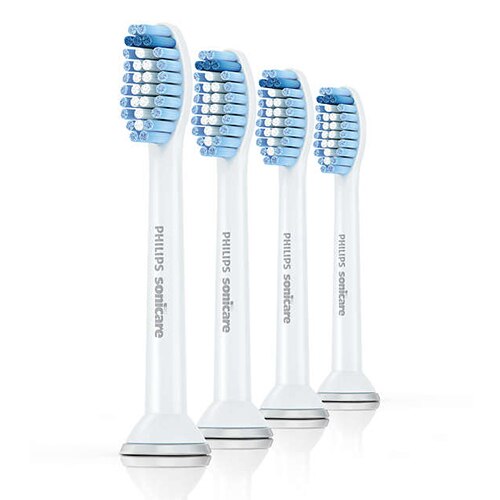 Set 4 capete periuta de dinti electrica, Philips, Sonicare HX6054/07 Sensitive, Alb