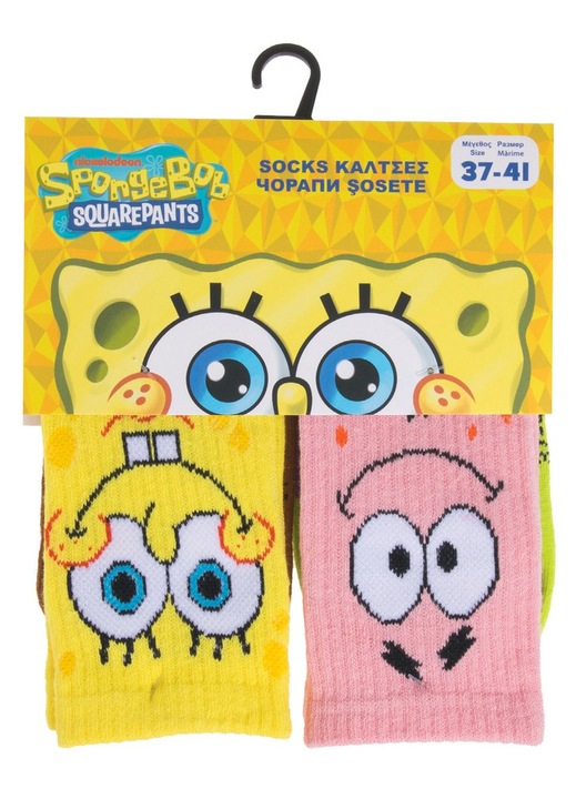 Sportos Díszes Színes Zokni Spongya Bob & Patrick Mintával Férfiaknak - 2 pár 37-41