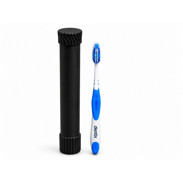 Utazótok fogkeféhez, higiénikus védelem, 22 cm, Fekete