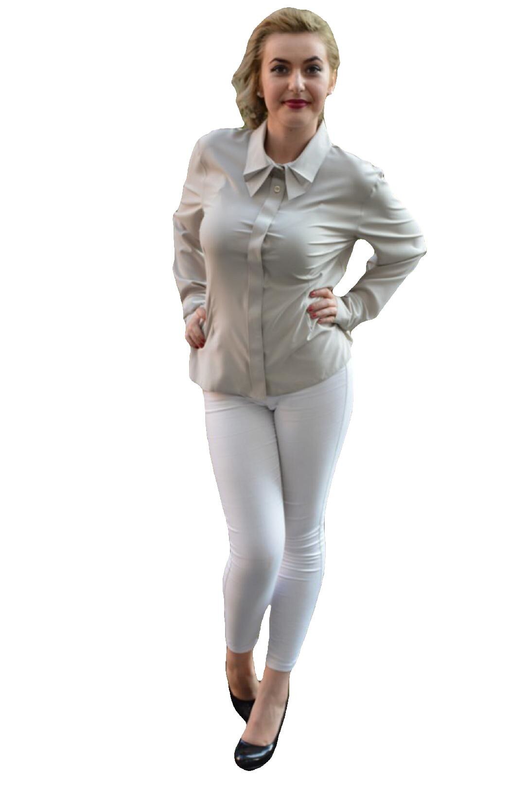 Camasa tinereasca cu guler dublu, D&J Exclusive, Bej