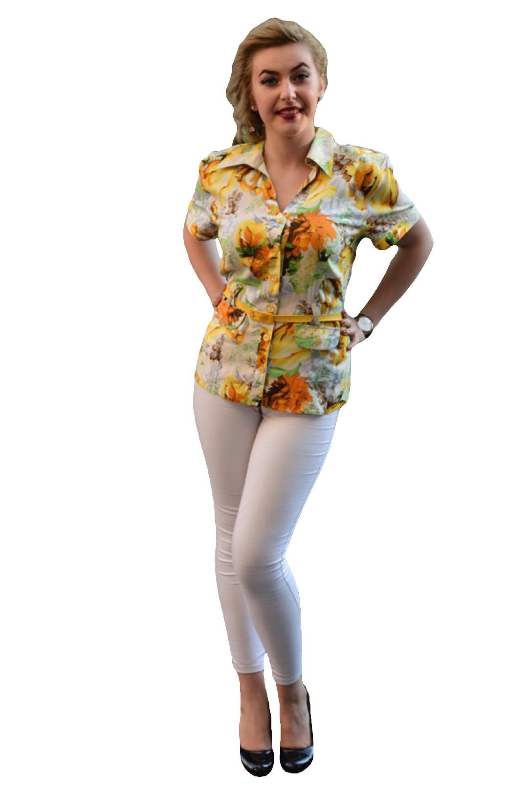 Camasa fina cu cordon, D&J Exclusive, Galben