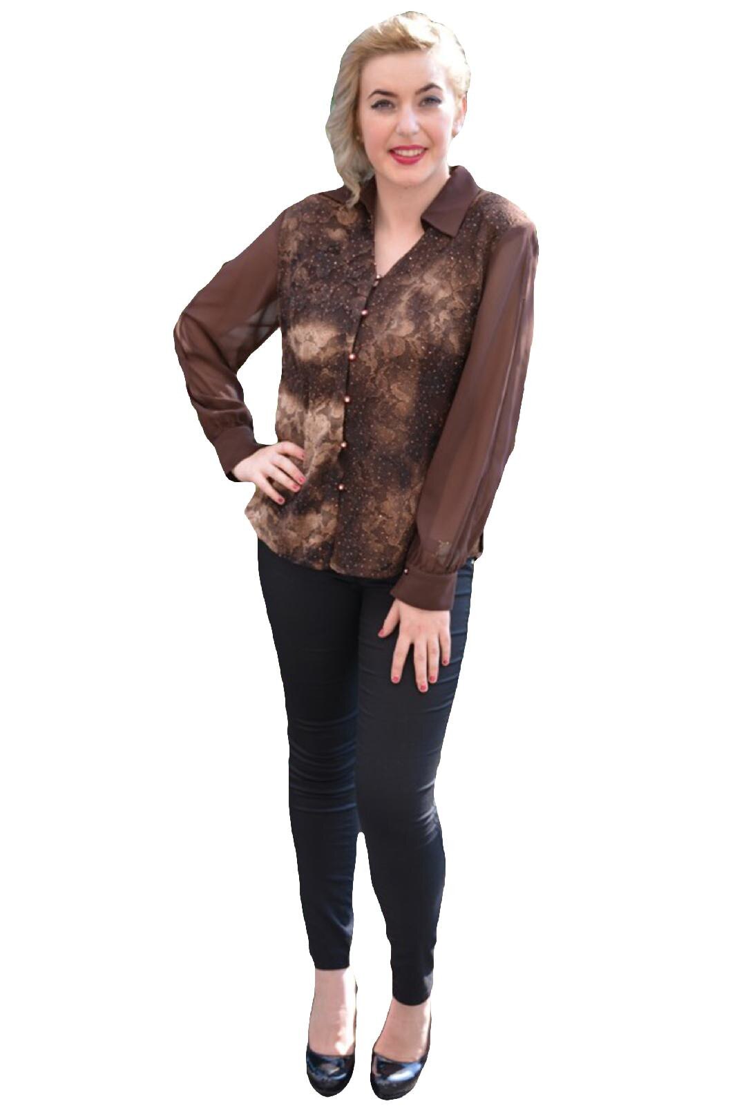 Camasa deosebita cu aspect marmorat, D&J Exclusive, Maro