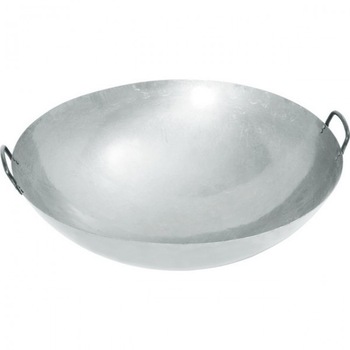 Tigaie Wok mare, diametru 70 cm x (H) 23.5 cm, din tabla de otel 1.5 mm grosime, cu 2 manere Tigaie Wok mare, diametru 70 cm x (H) 23.5 cm, din tabla de otel 1.5 mm grosime, cu 2 manere