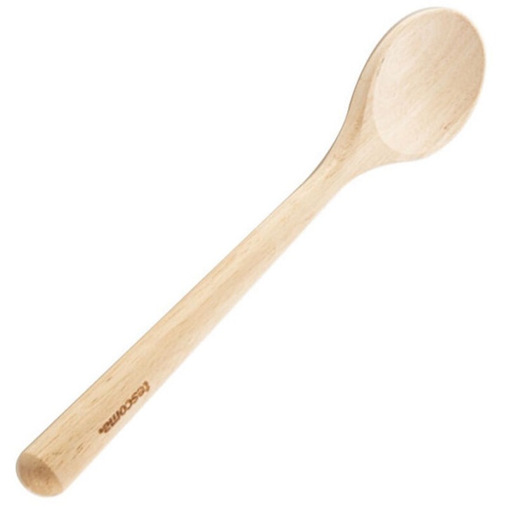Lingura din lemn de arbore de cauciuc brazilian, natural, 30 cm