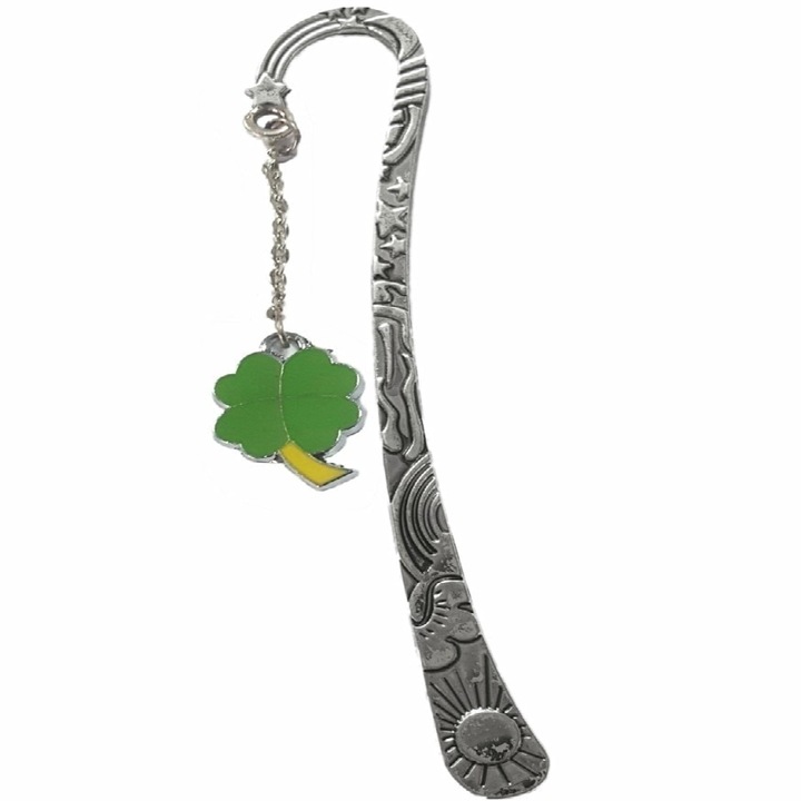 Semn de carte AA cu lantisor si trifoi