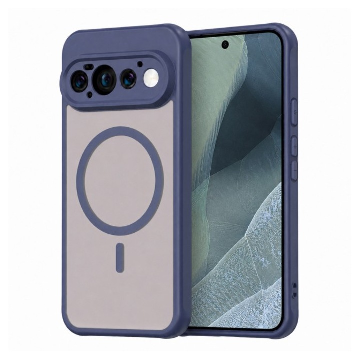 Husa Upzz® Halo Compatibila Cu Google Pixel 11 PRO, Protectie Camere si Colturi, Super Rezistenta, Albastru Navy