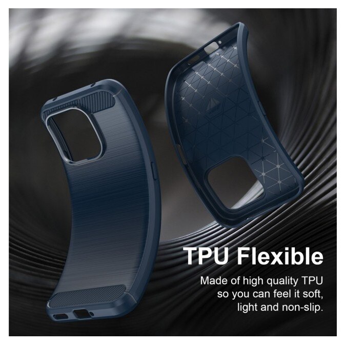 Husa Spate Upzz® Carbon Pro, Compatibila Cu Honor 600 Smart, Protectie Perfecta, Silicon, Albastru