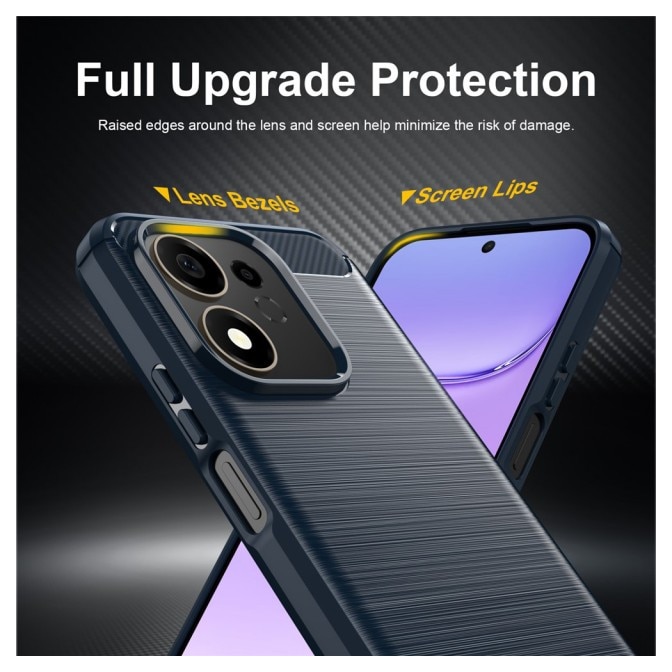 Husa Spate Upzz® Carbon Pro, Compatibila Cu Honor 600 Smart, Protectie Perfecta, Silicon, Albastru