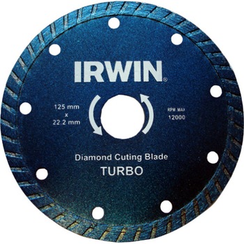 Disc turbo pentru taiere fina in materiale de constructii 115 mm - 22,2, brand IRWIN Disc turbo pentru taiere fina in materiale de constructii 115 mm - 22,2, brand IRWIN