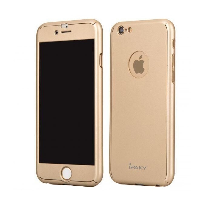 Improve Fall Quickly Husa iPaky 360 + folie sticla pentru iPhone 6 / 6S, Gold - eMAG.ro