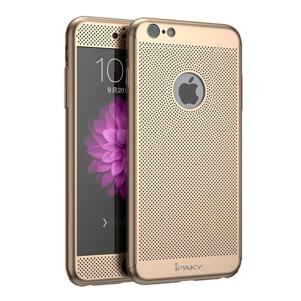 Husa iPaky 360 Air + folie sticla pentru iPhone 6 Plus / 6S Plus, Gold