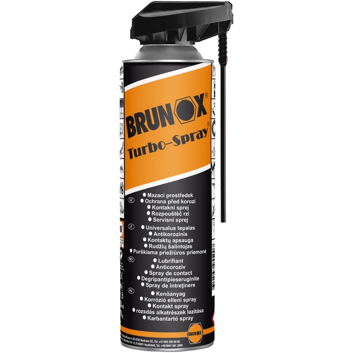 Спрей за разхлабване/лубрикиране Brunox Turbo-Spray, 5 in 1, 500 мл, PowerClick