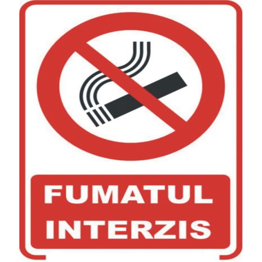 Fumatul interzis A6 - Indicator securitate autocolant