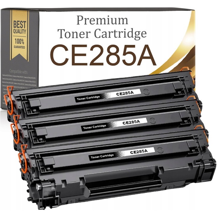 Toner kompatibilis Premium Toner & Ink CE285A (64TZVJIT) XL, új chippel, 2500 oldal/toner (5% fedettség), fekete, 3 db-os szett