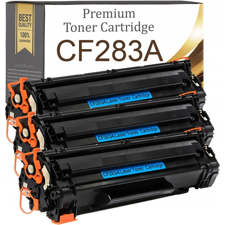 3 db kompatibilis toner készlet Premium Toner & Ink CF283A (S0KP8CCQ333XRU), megnövelt kapacitás ~1.500 oldal/doboz, fekete, kompatibilis HP LaserJet Pro M125/M127/M128/M225/M201