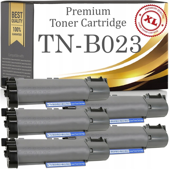 Toner kompatibilis Premium Toner & Ink TN-B023 (UWYL8WF47U2) XL, kapacitás ~2600 oldal (5% A4), kompatibilis Brother DCP-B7520DW/HL-B2080DW/MFC-B7715DW, fekete, 5 db-os szett.