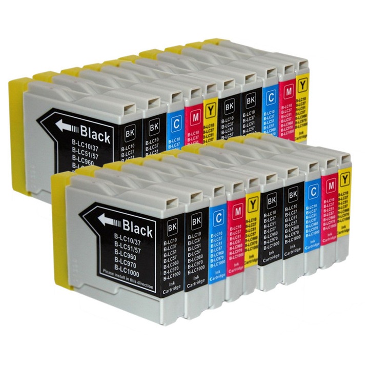20 db Premium Toner & Ink LC970/LC1000 tintapatron készlet (P/N V5XB95RCHKGNN), kompatibilis Brother DCP130C/DCP135C/DCP150C/MFC260C készülékekkel, Többszínű