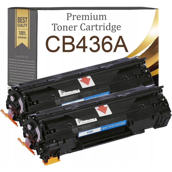 2 db Premium Toner & Ink CB436A (36A) toner készlet, kompatibilis HP LaserJet M1120/M1522/P1505 nyomtatóval, fekete, 2 db, akár 3.000 oldal/patron