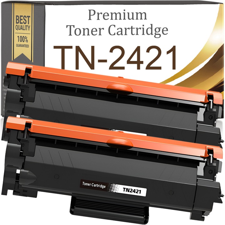 Toner kompatibilis Premium Toner & Ink TN-2421, XL kapacitás 3.000 oldal/db (6000 oldal szett), kompatibilis Brother DCP-L2512D/HL-L2312D/MFC-L2712DW, fekete, 2 db-os szett, BQ807LG0K