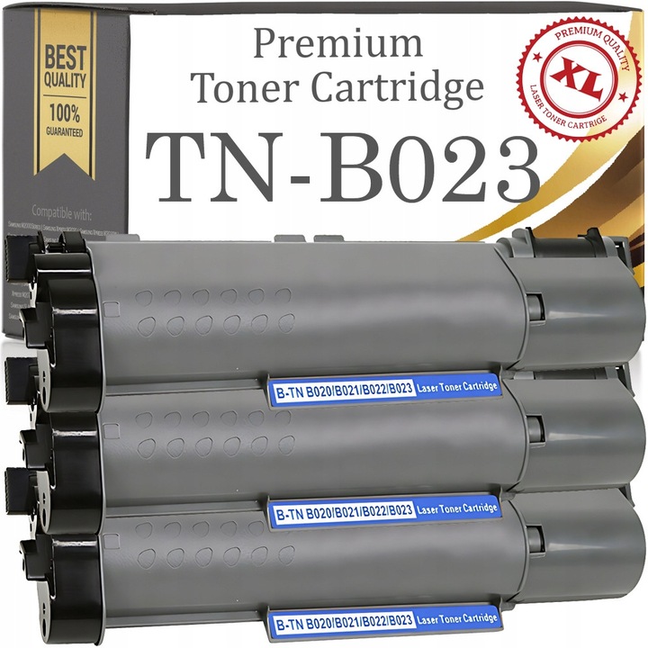 3 darab Premium Toner & Ink toner szett, kompatibilis TN-B023 FCNJ4NDM3C9H, XL, fekete, 3 x 7600 oldal (5% fedettség)