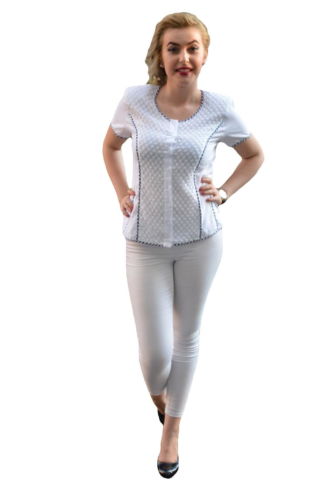 Camasa deosebita cu broderie ,D&J Exclusive,, Alb