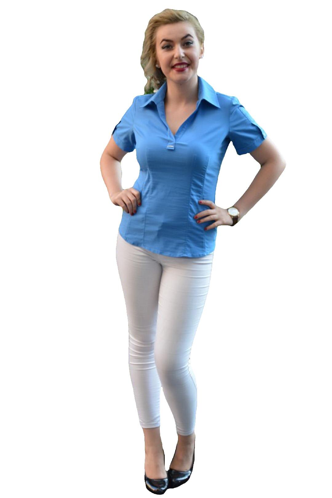 Camasa casual, cambrata pe silueta, D&J Exclusive, Albastru