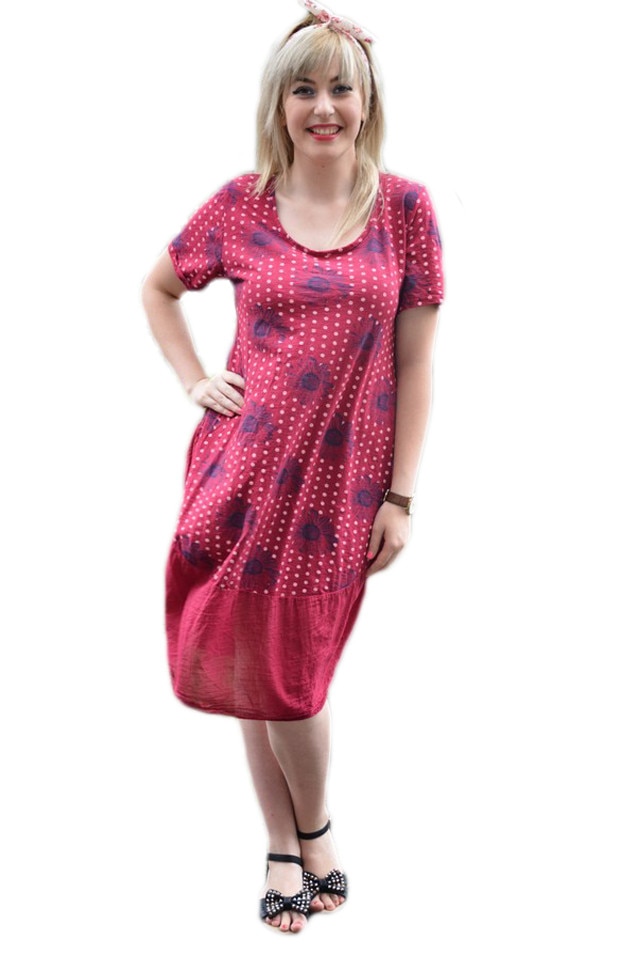 Rochie casual Doris galben,croi empire ,model simplu,D&J Exclusive, Roz/Mov