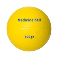 Minge medicinala 800 g, din cauciuc-colagen, umplutura lichid, pentru interior/exterior, Galben, Plasto Ball