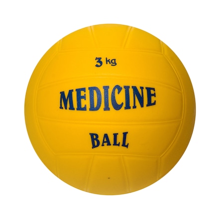 Minge medicinala 3 kg, din cauciuc-colagen, umplutura lichid, pentru interior/exterior, Galben, Plasto Ball