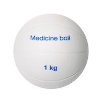Minge medicinala 1 kg, din cauciuc-colagen, umplutura lichid, pentru interior/exterior, Alb, Plasto Ball