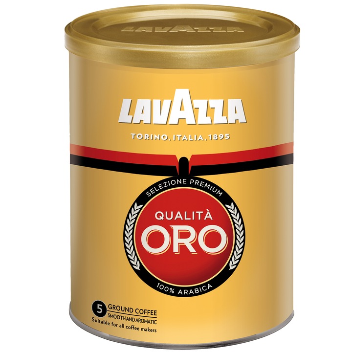 Cafea macinata Lavazza Qualita Oro in cutie metalica, 250 gr