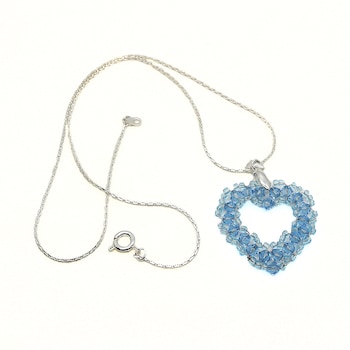 Pandantiv Inima Cristale, Bijoux By Me, Bleu Pandantiv Inima Cristale, Bijoux By Me, Bleu