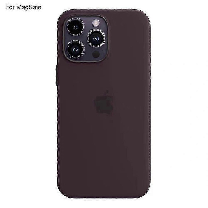 MagSafe kompatibilis folyékony szilikon tok iPhone 14 Pro-hoz, mikroszálas belsővel, barna