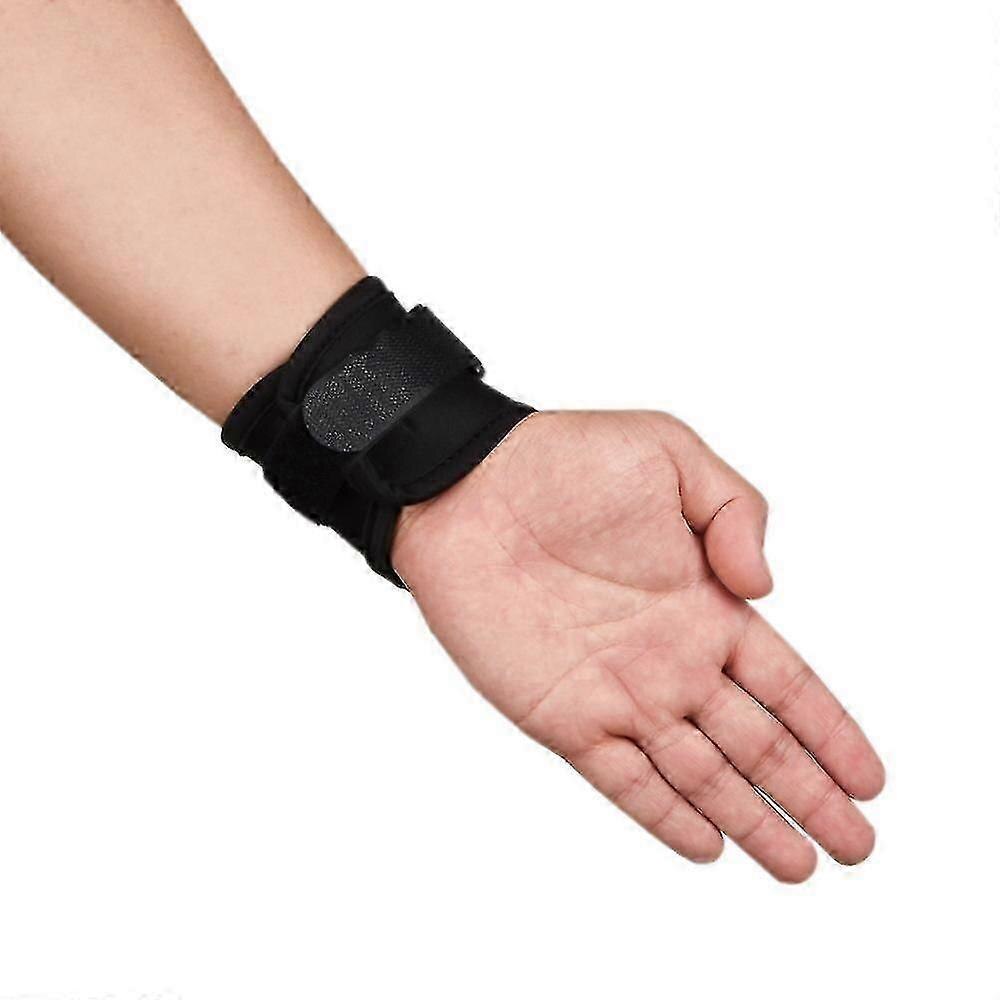 Atela pentru incheietura mainii din piele sintetica, cu curea reglabila pentru protectie si stabilizare, negru