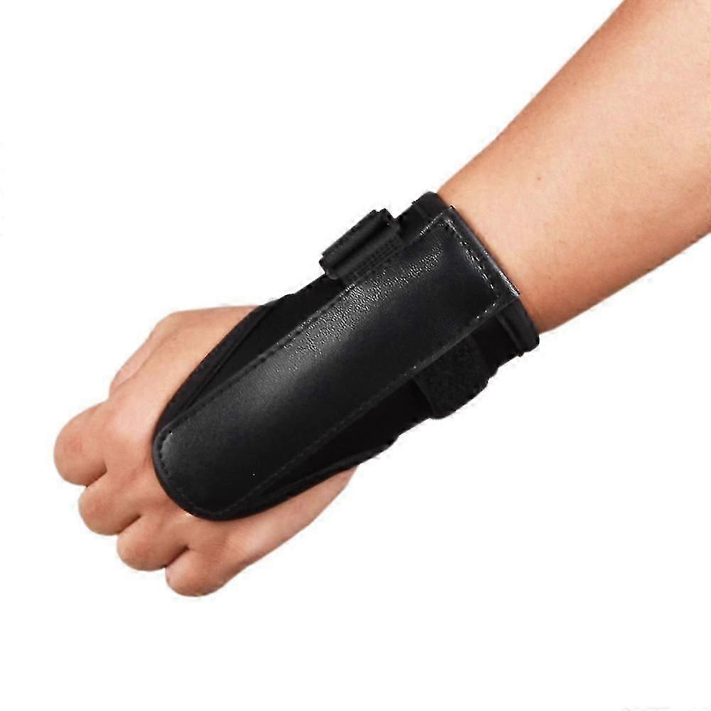 Atela pentru incheietura mainii din piele sintetica, cu curea reglabila pentru protectie si stabilizare, negru